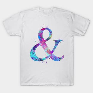 Ampersand Watercolor Typography T-Shirt